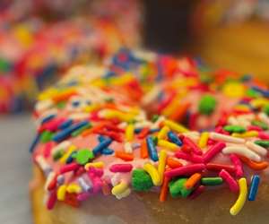 Pink sprinkle donut